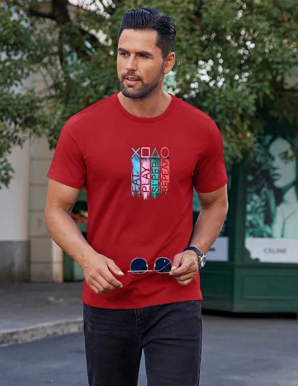 Red_Regular_Fit_Pure_Cotton_T-Shirt_For_Men
