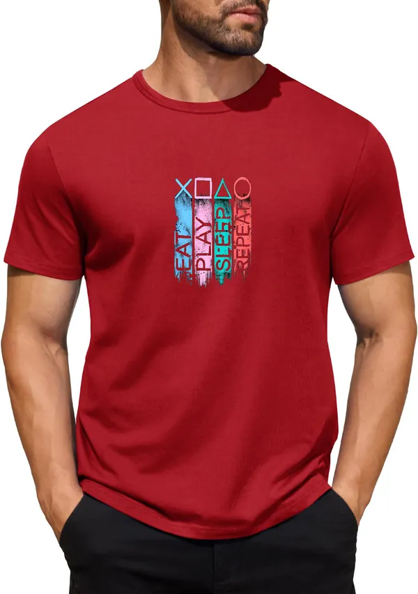 Red_Regular_Fit_Pure_Cotton_T-Shirt_For_Men