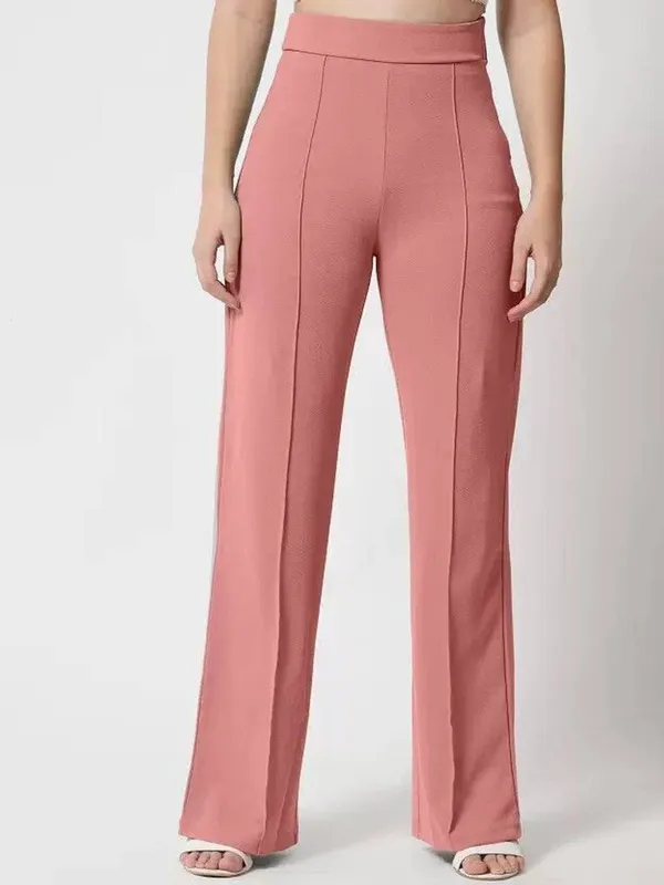 Rose_Gold_Viscose_Rayon_Trousers_For_Women