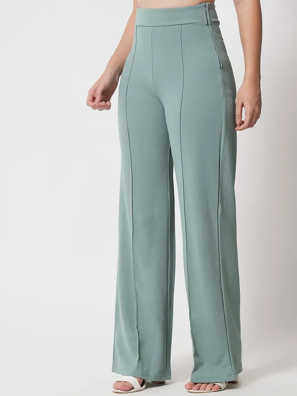 Teal_Viscose_Rayon_Trousers_For_Women