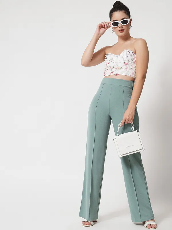 Teal_Viscose_Rayon_Trousers_For_Women