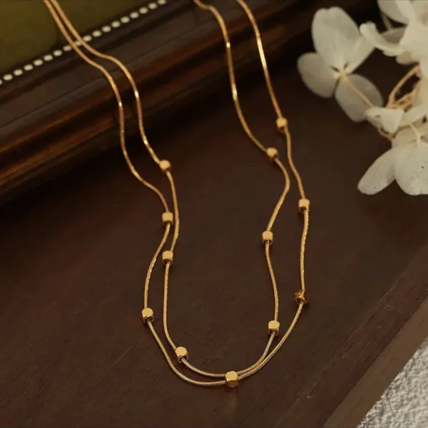 Gold_Double-Layer_Herringbone_Cubic_Square_Beads_Anti-Tarnish_Stainless_Steel_Necklace
