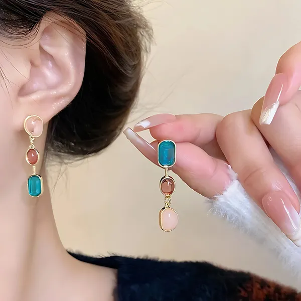 Multicolor_Asymmetrical_Gemstone_Adjustable_Earrings