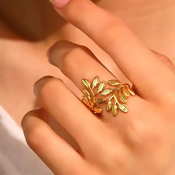 Gold_Exaggerated_Leaf_Anti-Tarnish_Stainless_Steel_Adjustable_Ring