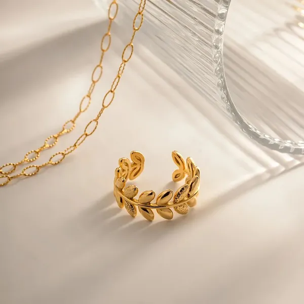 Gold_The_Round_Of_Leaves_Anti-Tarnish_Stainless_Steel_Adjustable_Ring