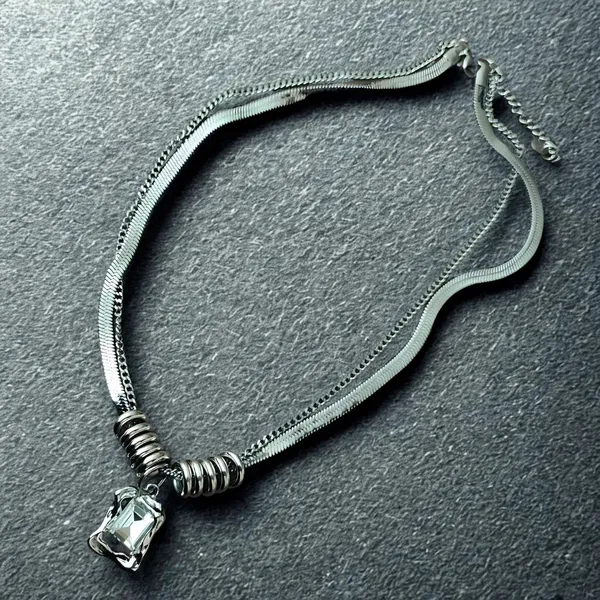 Silver_Hip-Hop_Style_Double-Layer_Anti-Tarnish_Necklace