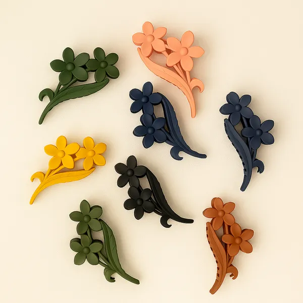 Pack_of_3_-_Multicolor_Bloom_&_Leaf_Matte_Finish_Hair_Claw_Clips