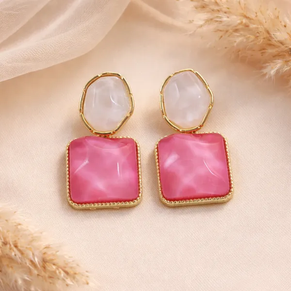 Korean_Geometric_Square_White_&_Pink_Drop_Earrings