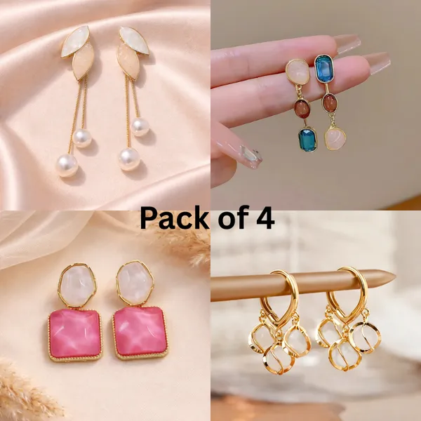 Pack_of_4_-_Korean_Earrings_for_Women_|_Anti_Tarnish_|_Minimal_&_Aesthetic