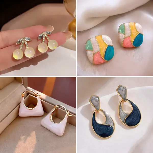 Pack_Of_4_Pastel_Enamel_Luxe_Earrings
