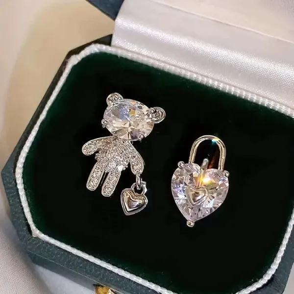 Silver_Bear_and_Heart_Lock_Earrings