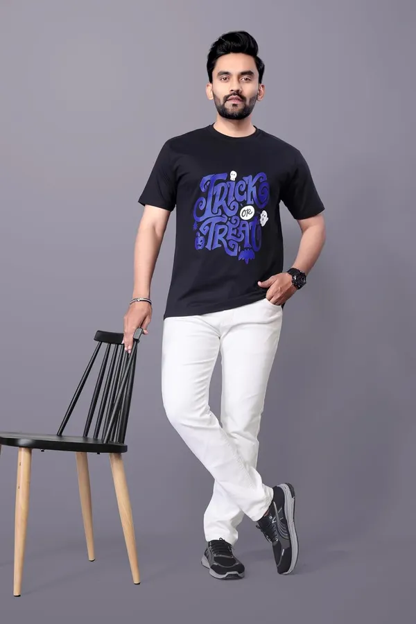 Black_Stylish_Soft_Cotton_Fabric,_Vibrant_Designs,_Perfect_Casual_Wear_And_Everyday_Comfort_Regular_Fit_T-Shirt_For_Men