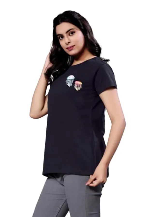 Black_Premium_Cotton_Soft,_Breathable_Regular_Fit_For_Chic_And_Comfortable_Regular_Fit_T-Shirt_For_Women