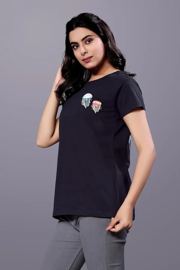 Black_Premium_Cotton_Soft,_Breathable_Regular_Fit_For_Chic_And_Comfortable_Regular_Fit_T-Shirt_For_Women