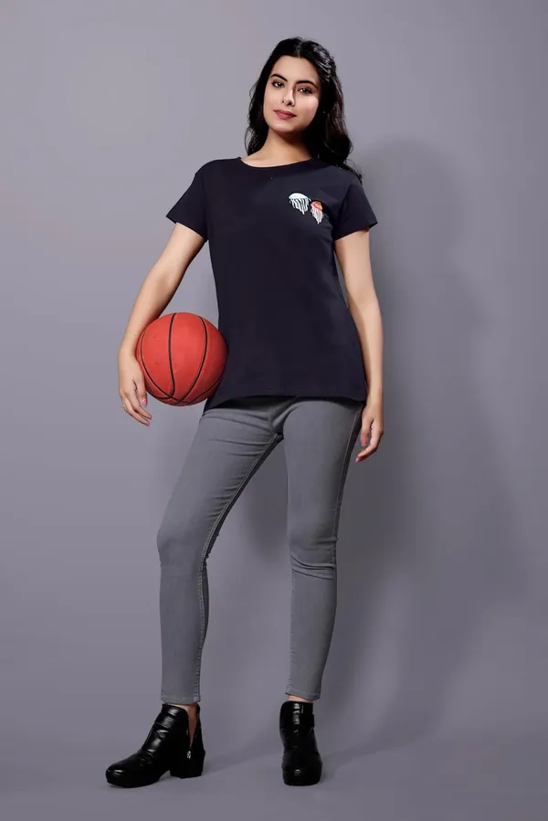 Black_Premium_Cotton_Soft,_Breathable_Regular_Fit_For_Chic_And_Comfortable_Regular_Fit_T-Shirt_For_Women