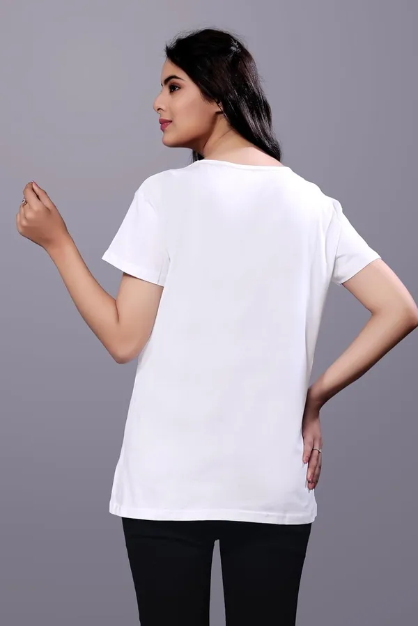 White_Modern_Cotton_Printed_Regular_Fit,_Stylish_&_Comfortable_Regular_Fit_T-Shirt_For_Women