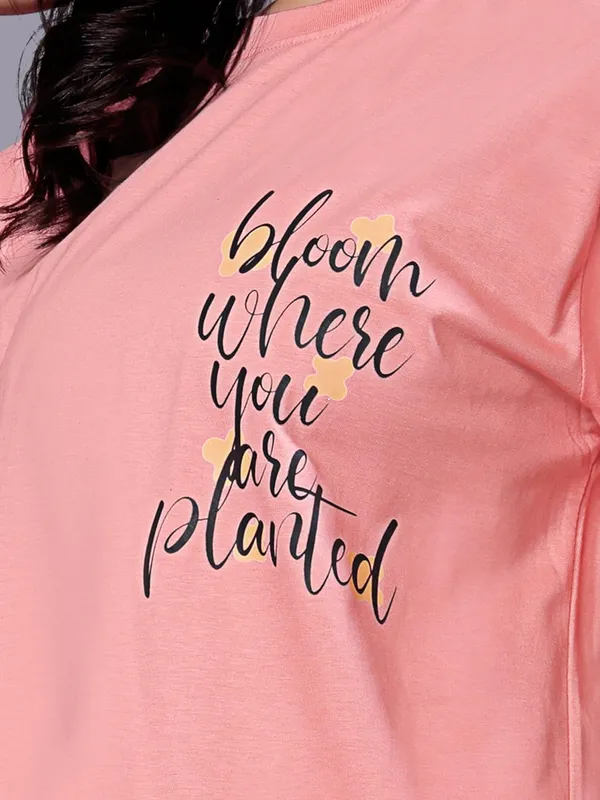 Peach_Digital_Printed_Cotton_Stylish_And_Versatile_Casual_Wear_With_Bold_Graphics_Regular_Fit_T-Shirt_For_Women