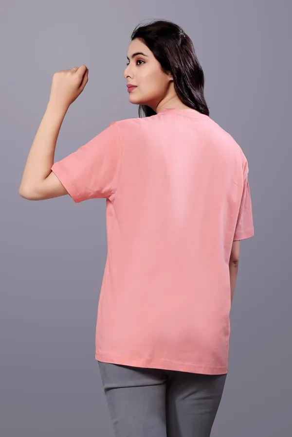 Peach_Digital_Printed_Cotton_Stylish_And_Versatile_Casual_Wear_With_Bold_Graphics_Regular_Fit_T-Shirt_For_Women