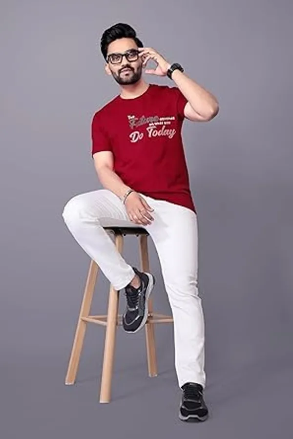 Red_Classic_Cotton_Comfortable,_Lightweight,_And_Stylish_Regular_Fit_T-Shirt_For_Men