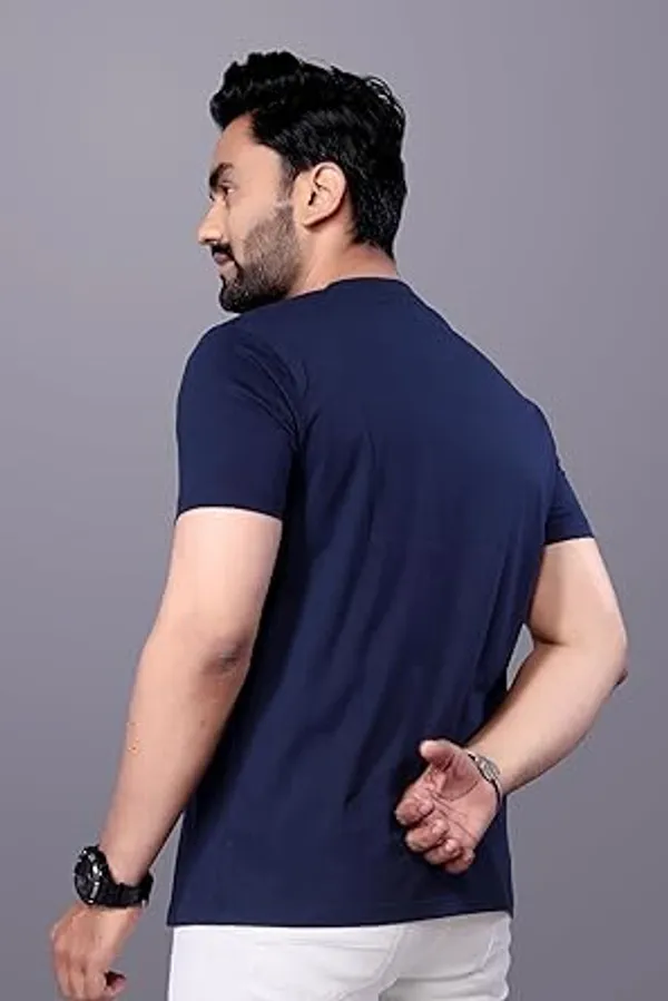 Blue_Classic_Cotton_Comfortable,_Lightweight,_And_Stylish_Regular_Fit_T-Shirt_For_Men