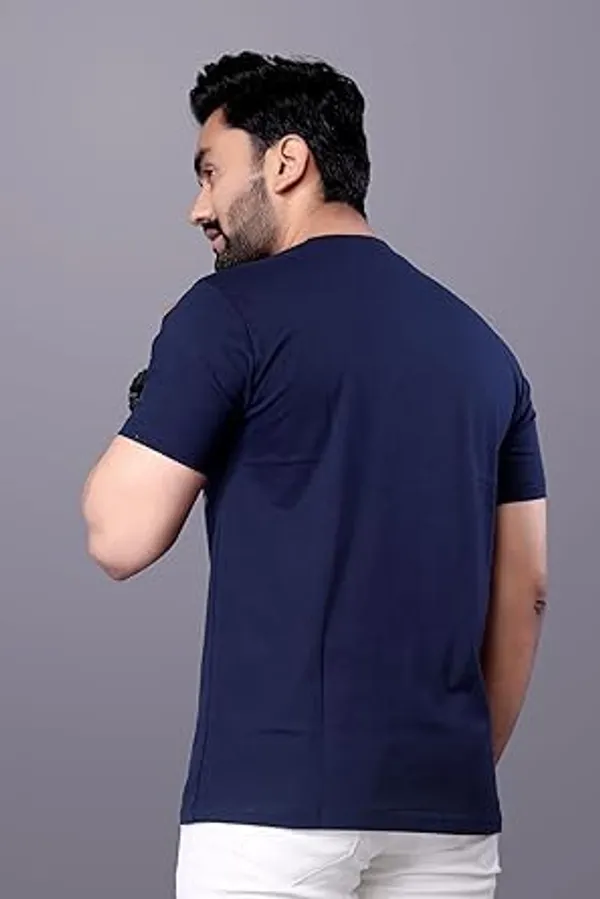 Blue_Classic_Cotton_Comfortable,_Lightweight,_And_Stylish_Regular_Fit_T-Shirt_For_Men