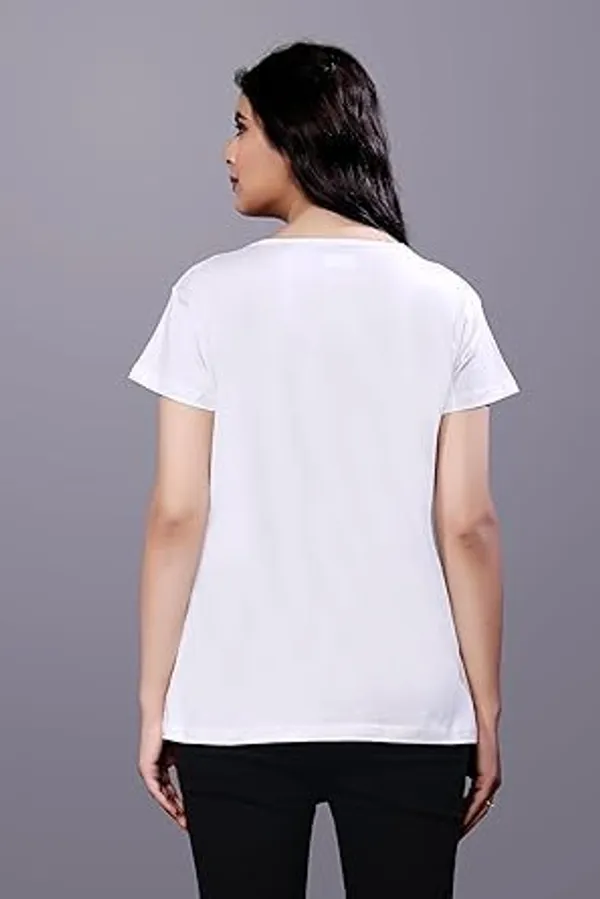 White_Printed_Stylish_Cotton_Top,_Comfortable_And_Trendy_Design,_Perfect_Regular_Fit_T-Shirt_For_Women