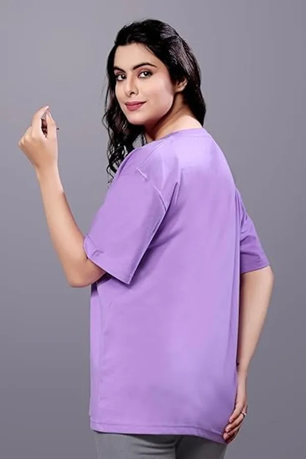 Lavender_Cotton_Top_With_Digital_Prints_Sophisticated_Design_Stylish_Comfort_Oversize_T-Shirt_For_Women