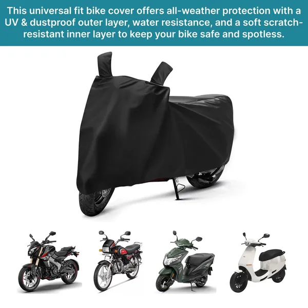 Aksmit_Universal_Two_Wheeler_Bike/Scooty_Body_Cover_Heat_Protection/Water_Resistance/UV-Rays/Birds_Dropping/Scratch_Proof/Dust_Proof_(Black)