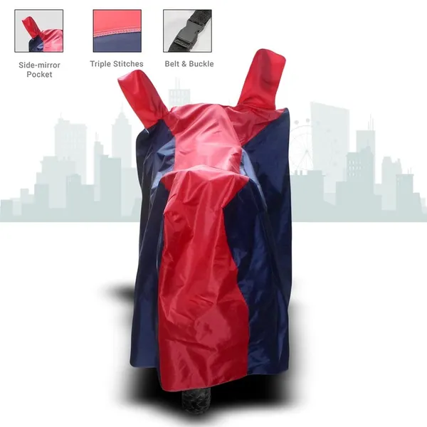 New_Hero_Pleasure_Waterproof_-_UV_Protection_&_Dust_Proof_Full_Bike_-_Scooty_Two_Wheeler_Body_Cover_For_Hero_Pleasure_(Red_Blue)