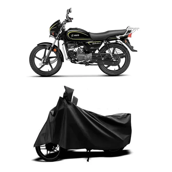 New_Hero_Splendor_Plus_I3S._Water_Resistant_-_UV_Protection_&_Dust_Proof_Full_Bike_-_Scooty_Two_Wheeler_Body_Cover_For_Hero_Splendor_Plus_I3S_(Black)