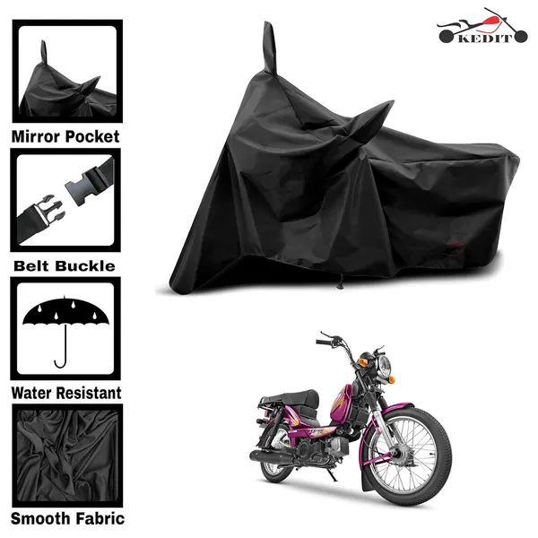 TVS_XL_100_Motorcycle_Bike_Scooty_Cover_Black_Water_Resistant_-_UV_Protection_&_Dust_Proof_Bike_-_Scooty_Two_Wheeler_Body_Cover_TVS_XL_100