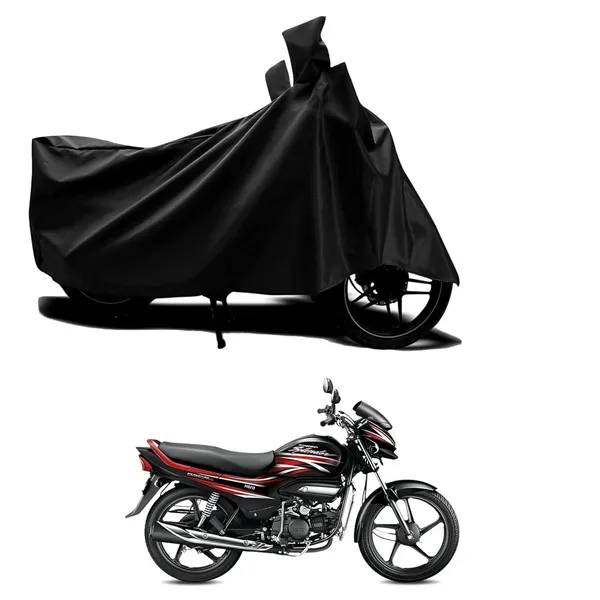 New_Hero_Super_Splendor_Water_Resistant_-_UV_Protection_&_Dust_Proof_Sun_Protection_Full_Bike_-_Scooty_Two_Wheeler_Body_Cover_For_Hero_Super_Splendor_(Black)