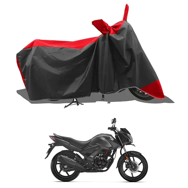 New_Hon_Cb_Unicorn_160_Universal_Motorcycle_Bike/Scooty_Two_Wheeler_Safety_Full_Body_Cover_Red_Patta_Ke-K-280