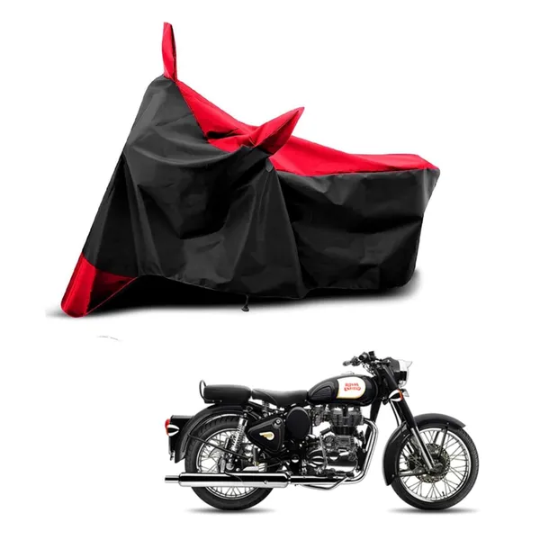 New_Royal_Enfields_Classic_350_Water_Resistant_-_UV_Protection_&_Dust_Proof_Full_Bike_-_Scooty_Two_Wheeler_Body_Cover_For_Royal_Enfields_Classic_350_Red_Patta_Kkb-408