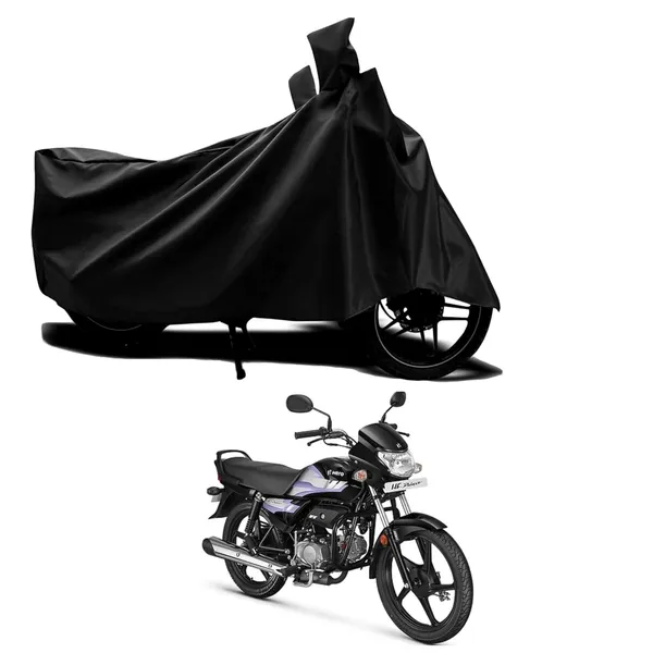 New_Hero_Hf_Deluxe_Water_Resistant_-_UV_Protection_&_Dust_Proof_Full_Bike_-_Scooty_Two_Wheeler_Body_Cover_For_Hero_Hf_Deluxe_(Black_Ka-143)
