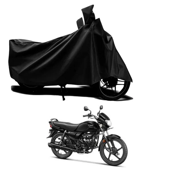 New_Hero_Hf_Deluxe_Water_Resistant_-_UV_Protection_&_Dust_Proof_Full_Bike_-_Scooty_Two_Wheeler_Body_Cover_For_Hero_Hf_Deluxe_(Black_Ka-151)
