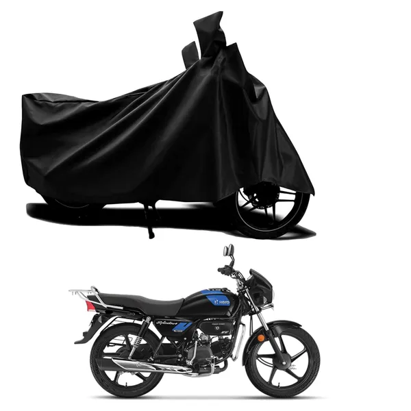 New_Hero_Splendor_Plus_Xtec_Water_Resistant_-_UV_Protection_&_Dust_Proof_Full_Bike_-_Scooty_Two_Wheeler_Body_Cover_For_Hero_Splendor_Plus_Xtec_(Black_Ka-199)