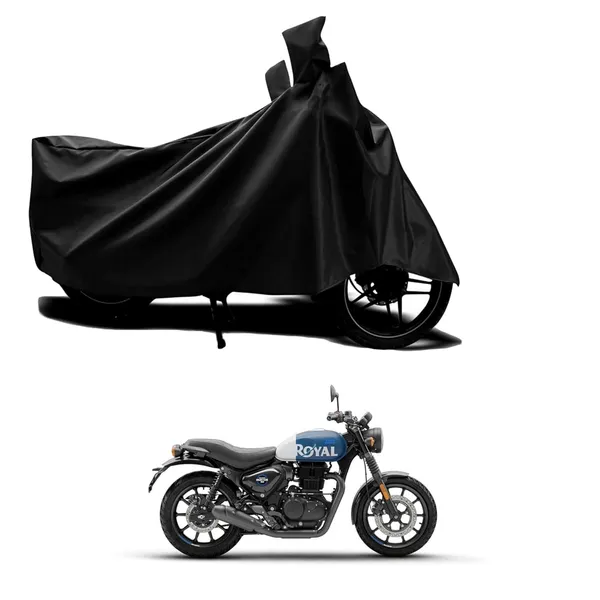 New_Royal_Enfields_Hunter_350_Water_Resistant_-_UV_Protection_&_Dust_Proof_Full_Bike_-_Scooty_Two_Wheeler_Body_Cover_For_Royal_Enfields_Hunter_350_(Black_Ka-403)