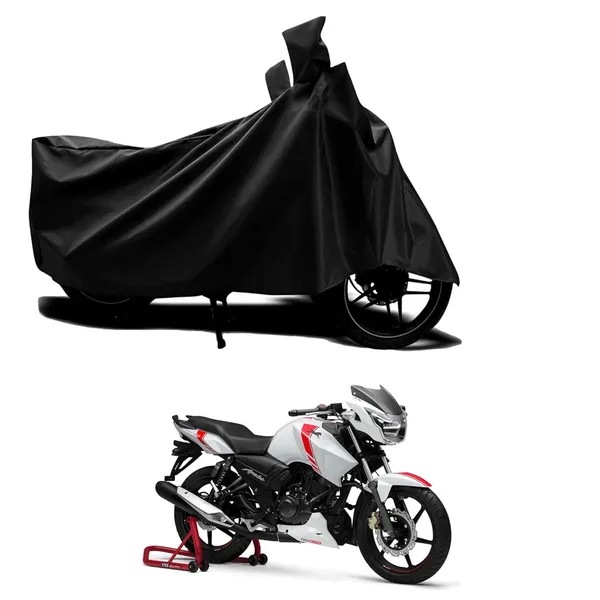 New_TVS_Apache_Rtr_180_2V_Water_Resistant_-_UV_Protection_&_Dust_Proof_Full_Bike_-_Scooty_Two_Wheeler_Body_Cover_For_TVS_Apache_Rtr_180_2V_(Black_Ka-458)