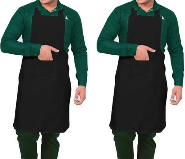 Black_Apron_Waterproof_Home_Kitchen_Full_Size_Men_Women_Kids_Unisex_With_Mirror_Pockets_Restaurant_Coffee_House_Cooking,_Cleaning_Fish_Bar_Salon_Pack_Of_2