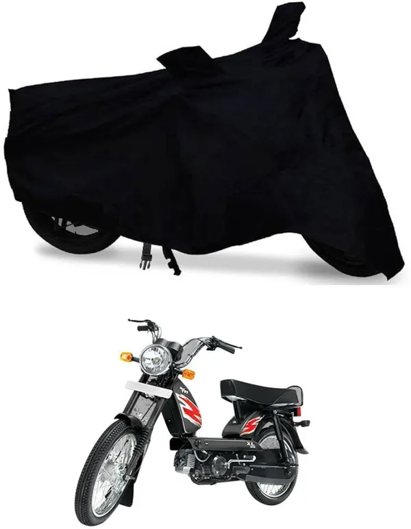 TVS_Super_XL_100_Full_Bike_Scooty_Two_Wheeler_Body_Cover_Water_Resistant_-_UV_Protection_&_Dustproof_Belt_Buckle_Mirror_Pockets_Motorcycle_Cover_TVS_Super_XL_100_Black
