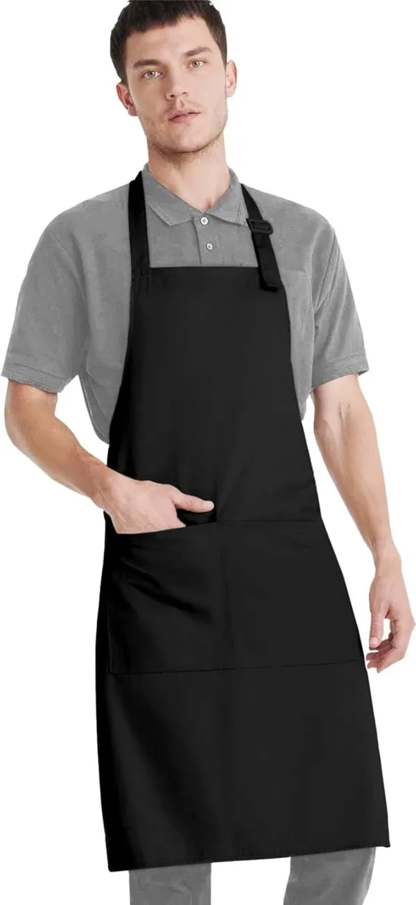 Black_Apron_Waterproof_Home_Kitchen_Full_Size_Men_Women_Kids_Unisex_With_Mirror_Pockets_Restaurant_Coffee_House_Cooking,_Cleaning_Fish_Bar_Salon_Pack_Of_1
