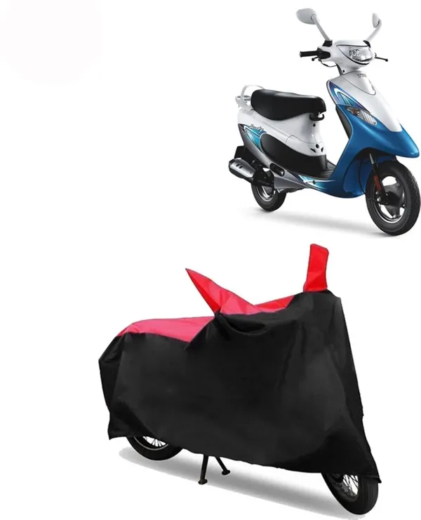 New_TVS_Teenz_Water_Resistant_-_UV_Protection_&_Dust_Proof_Full_Bike_-_Scooty_Two_Wheeler_Body_Cover_For_TVS_Teenz_(Red_Black)