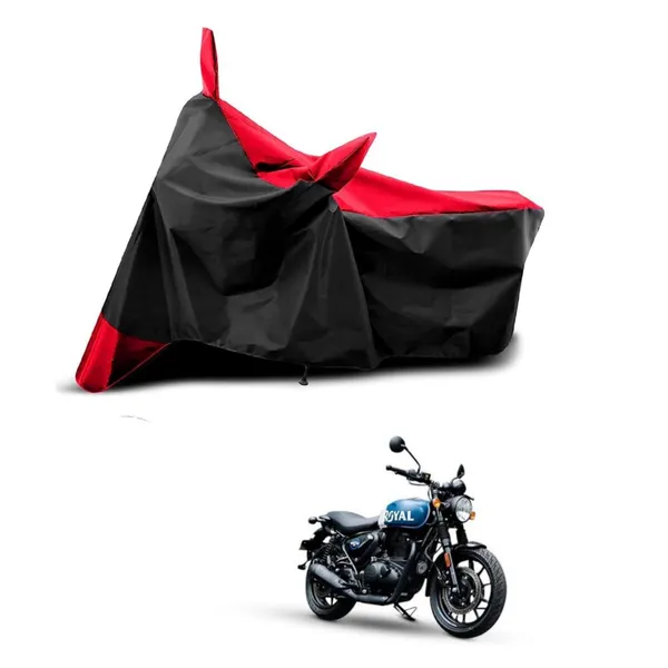 New_Royal_Enfields_Hunter_350_Bs6_Water_Resistant_-_UV_Protection_&_Dust_Proof_Full_Bike_-_Scooty_Two_Wheeler_Body_Cover_For_Royal_Enfields_Hunter_350_Bs6_(Red_Patta)