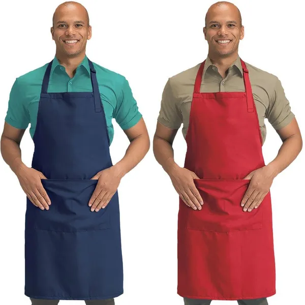 Apron_Home_Kitchen_Waterproof_Unisex_Aprons_Front_Side_Pocket_For_Men_And_Women_Perfect_For_House_Cooking_Cleaning_Fish_Bar_Salon_Apron_Red_Blue_Pack_Of_2