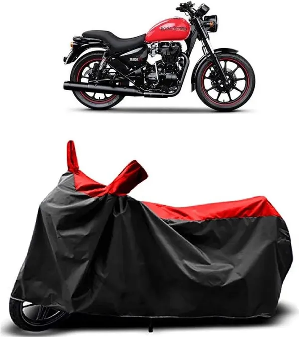 New_Royal_Enfields_Thunderbird_500_Water_Resistant_-_UV_Protection_&_Dust_Proof_Full_Bike_-_Scooty_Two_Wheeler_Body_Cover_For_Royal_Enfields_Thunderbird_500_Red_Black_Kea-62