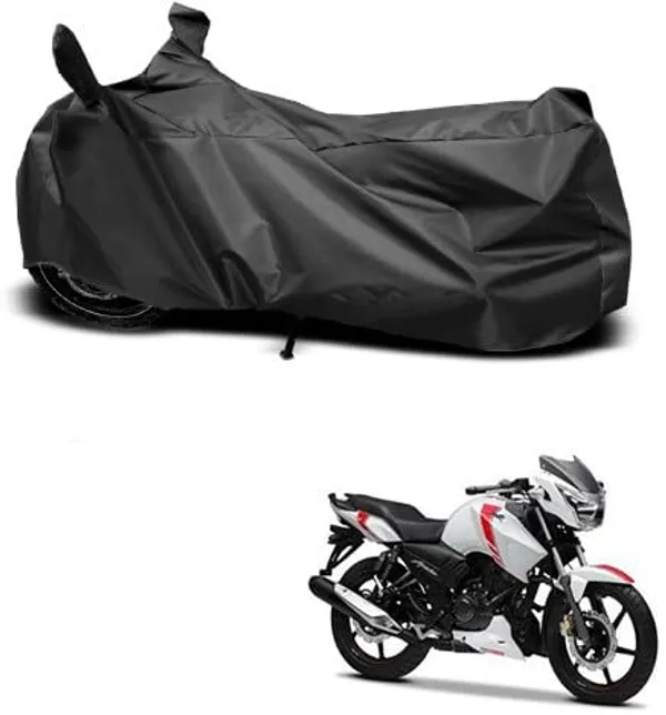 New_TVS_Apache_Rtr_160_Water_Resistant_-_UV_Protection_&_Dust_Proof_Full_Bike_-_Scooty_Two_Wheeler_Body_Cover_For_TVS_Apache_Rtr_160_(Black_Ka-43)