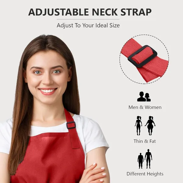 Apron_Home_Kitchen_Waterproof_Dustproof_Red_Unisex_Aprons_Front_Side_Pocket_For_Men_And_Women_Perfect_Restaurant_Coffee_Cleaning_Fish_Bar_Salon_Use_Apron_Anywhere,_Pack_Of_1(Rd-21)