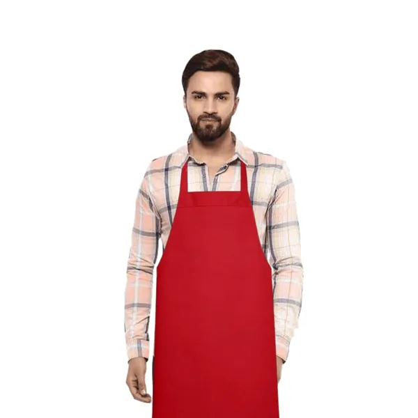 Apron_Home_Kitchen_Waterproof_Dustproof_Red_Unisex_Aprons_Front_Side_Pocket_For_Men_And_Women_Perfect_Restaurant_Coffee_Cleaning_Fish_Bar_Salon_Use_Apron_Anywhere,_Pack_Of_1(Rd-21)