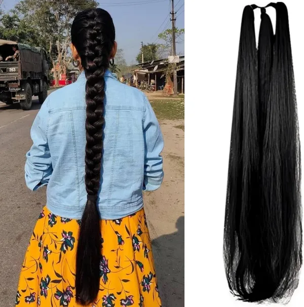 Girls_Parranda_Braided_Hair_Choti_-_3-Layer_Synthetic_Long_&_Soft_Artificial_Hair_For_Dance_Performances,_Weddings,_And_Other_Functions_Size_-_27_Inch_Stylish_Hair_Accessory_Brand_By_(Black)(Kac-05)